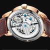 AILANG Orologi da Uomo Nero Doppio Tourbillon Cinturino in Pelle Orologi Meccanici Automatici Tourbillon Volante Impermeabile