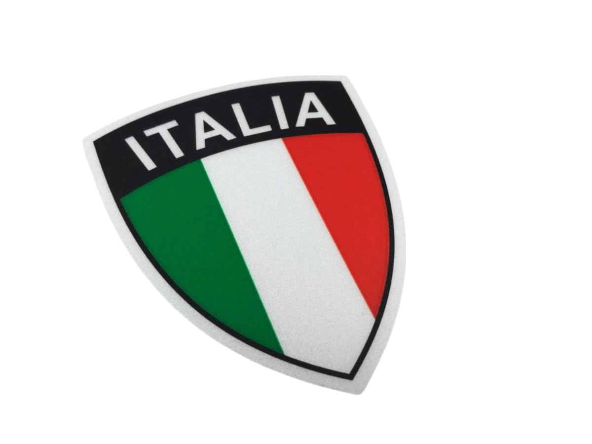 

F NODE Italian Flag Shield Emblem Waterproof Reflective Sticker 2.9 x 3.5 inches (7.4 зелёный