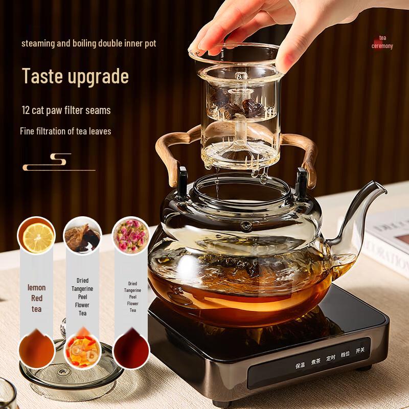 High Borosilicate Glass Steaming & Boiling Teapot
