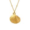 Korean Style Fashion Seashell Pendant Necklace, Gold Plated, Fade Resistant, Perfect for Commute, Travel, and Vacation.