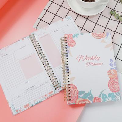 2025 Floral A5 Double Coil Weekly Planner Notebook