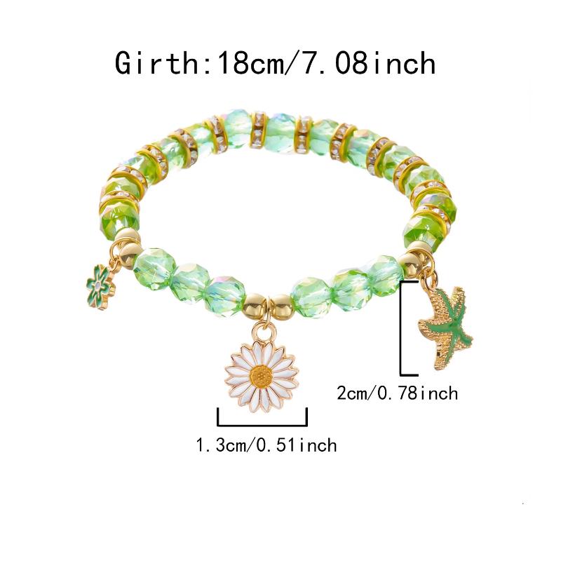 Sunflower Bead Bracelet For Women Bohemian Starfish Flower Charm Alloy Bracelet Friendship Jewelry Gifts