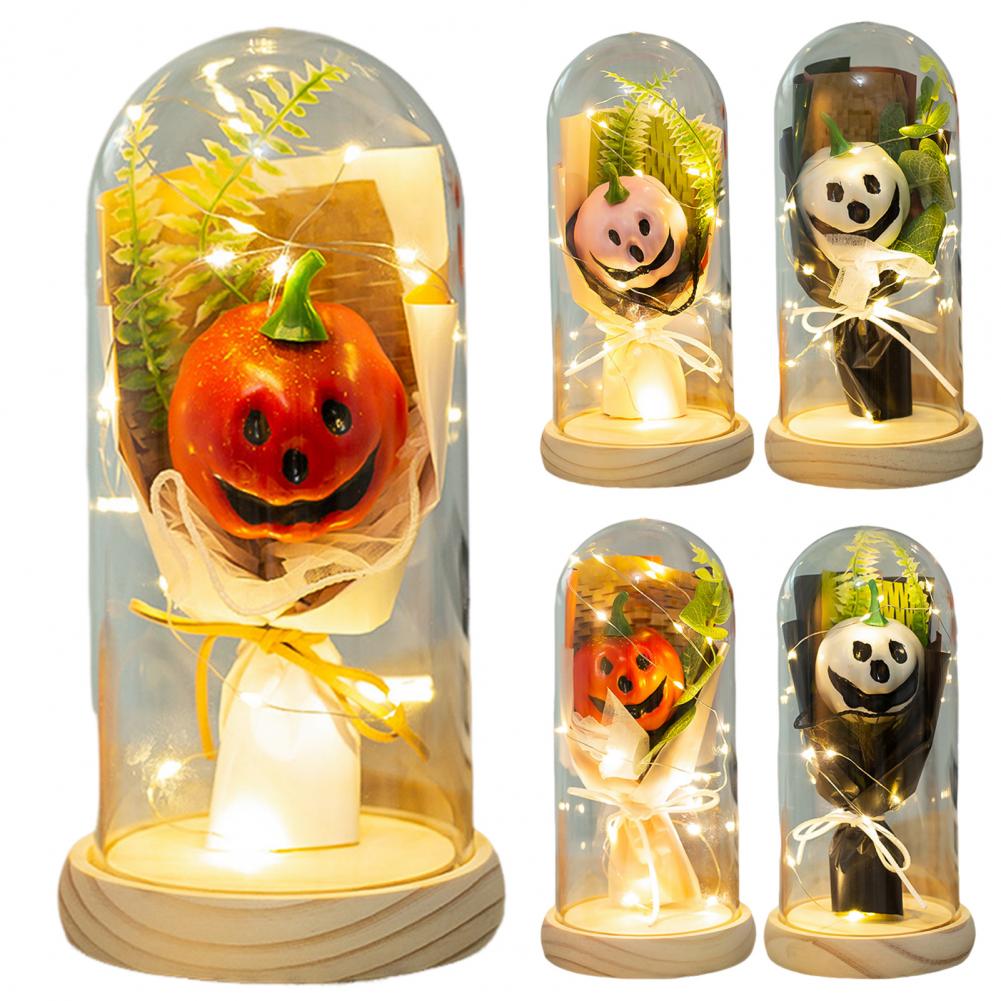 Handmade Halloween Ornaments Halloween Pumpkin Decorations Handmade Glowing Pumpkin Cute Ghost Light for Indoor Home