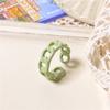 iF ME Trendy Heart Shape Rings for Women Exquisite Colorful Green Glossy Metal Rings Wholesale Jewelry