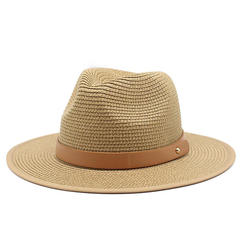 Men'S Jazz Rim Hat Summer Travel Vacation Beach Hat Sun Hat Panama Rim Hat