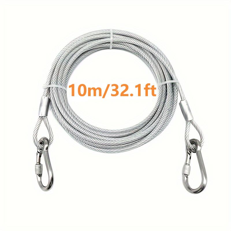 Double-headed Dog Tie Out Cable Leash ,raction Rope with Metal Buckle Steel Wire Anti-rust Training Collar,Outdoor Dogs Strap