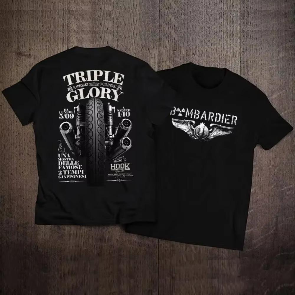 

Модная футболка с коротким рукавом из чистого хлопка для мужчин, рок, американский ретро, принт мотоцикла Harley, свободная мужская футболка, уличная одежда XXXXXL чёрный