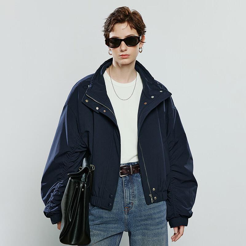 Chuyu Damen 2025 Winter Retro Stehkragen Wattierte Jacke mit Plisseeärmeln