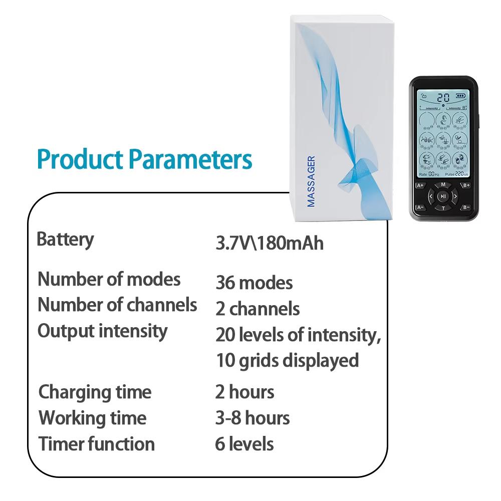 36 Modes Electric Tens Relax Muscle Stimulator EMS Acupuncture Body Massager Digital Therapy Slimming Machine Electrostimulator
