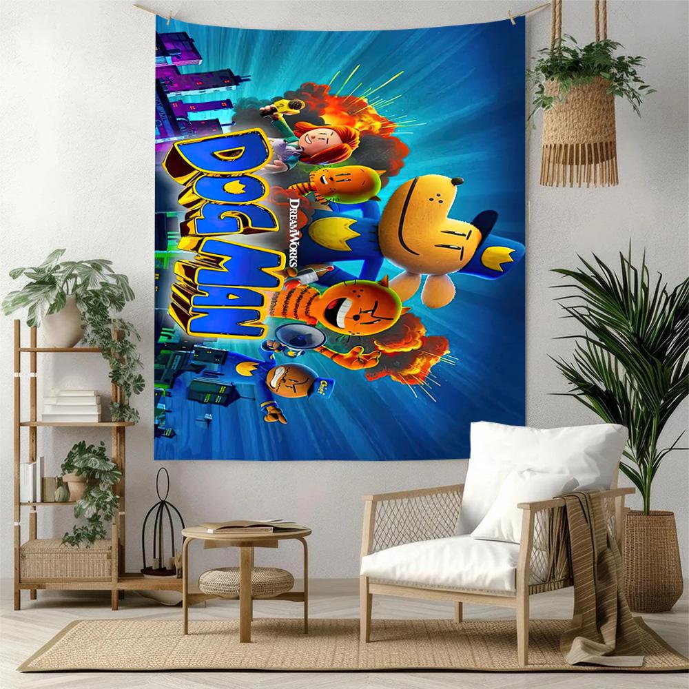 Dog Man Wall Decor Tapestry Art For Pet Memorial Birthdaywedding Party Backdrop Family Gift