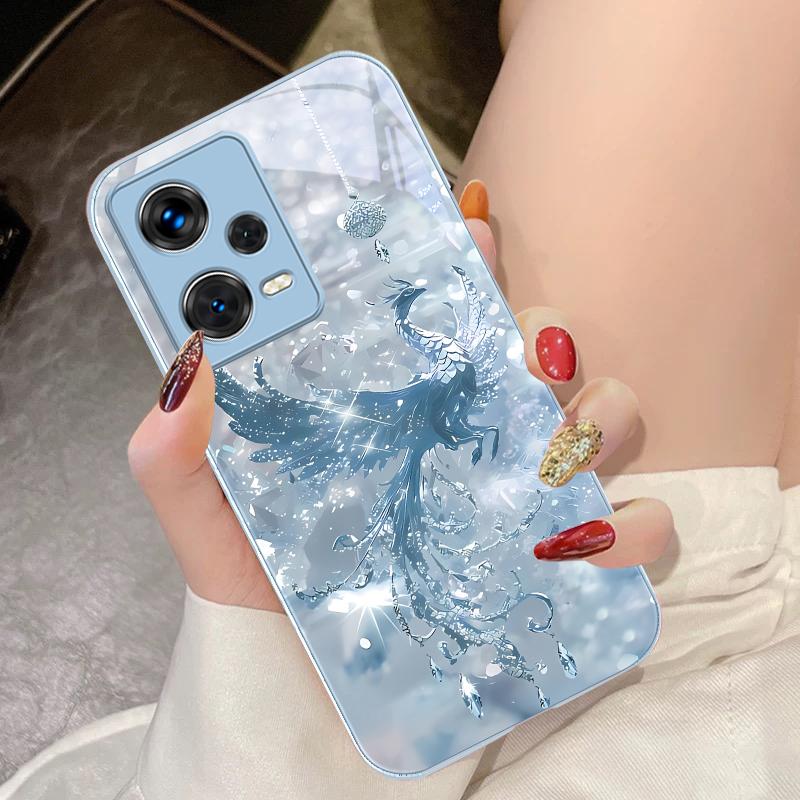 Broken Diamond Phoenix Für Xiaomi 14 Ultra 13 Lite Redmi Note 13 11 Pro 12 Plus Poco X6 3 Pro F4 6 GT Gehärtete Handyhülle