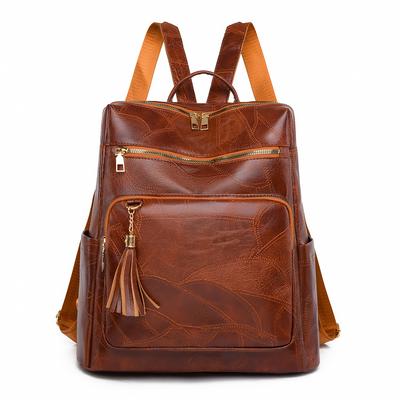 Weicher Lederrucksack für Damen Retro Neu Große Kapazität Lässiger Rucksack für Pendeln Damen Tasche