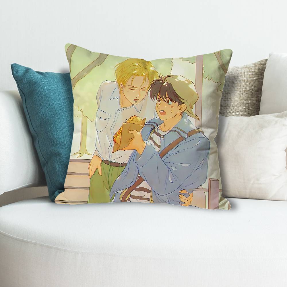 B-Banana F-Fish Ash Eiji Pillow Cases for Bedroom Living Room Sofa Home Decor Polyester Cushion Cover with Zipper