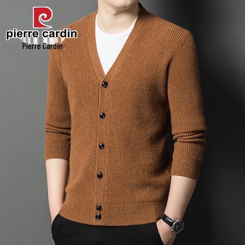 Pierre Cardin Men's 100% Pure Wool Thick Knit Cardigan