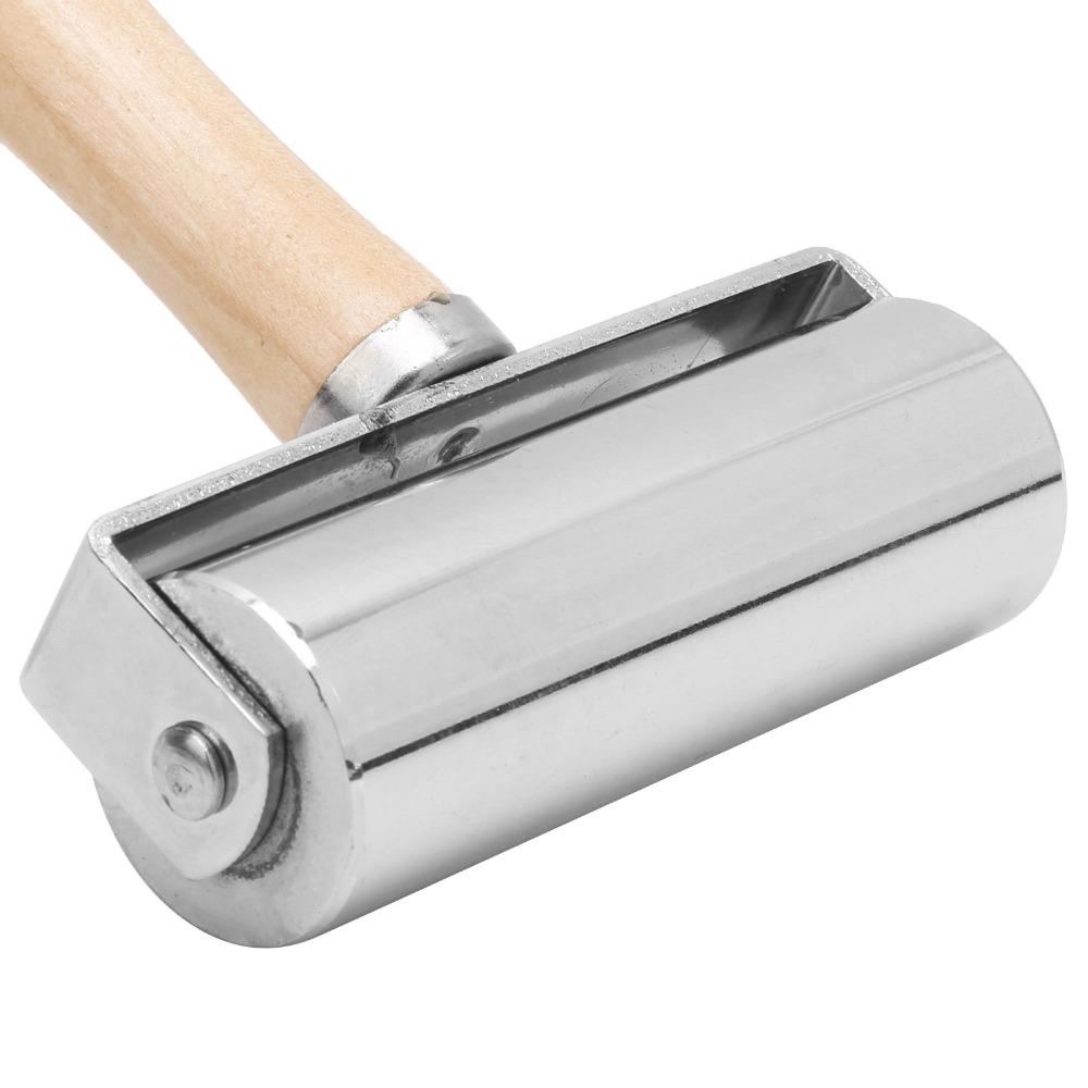 Wooden Handle Leather Seam Roller 100mm / 3.94in Leather Craft Roller For Handmade Hobby