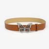 Fashion Rhinestone Butterfly Button Head Decoration Wide Belt, Women's Versatile Dress Shirt Belt Women's