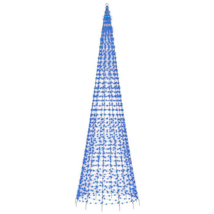 VidaXL LED Christmas Tree On Flagpole 1534 LEDs Blue 500 Cm, Christmas Decoration, LED Light, Christmas Light 358119
