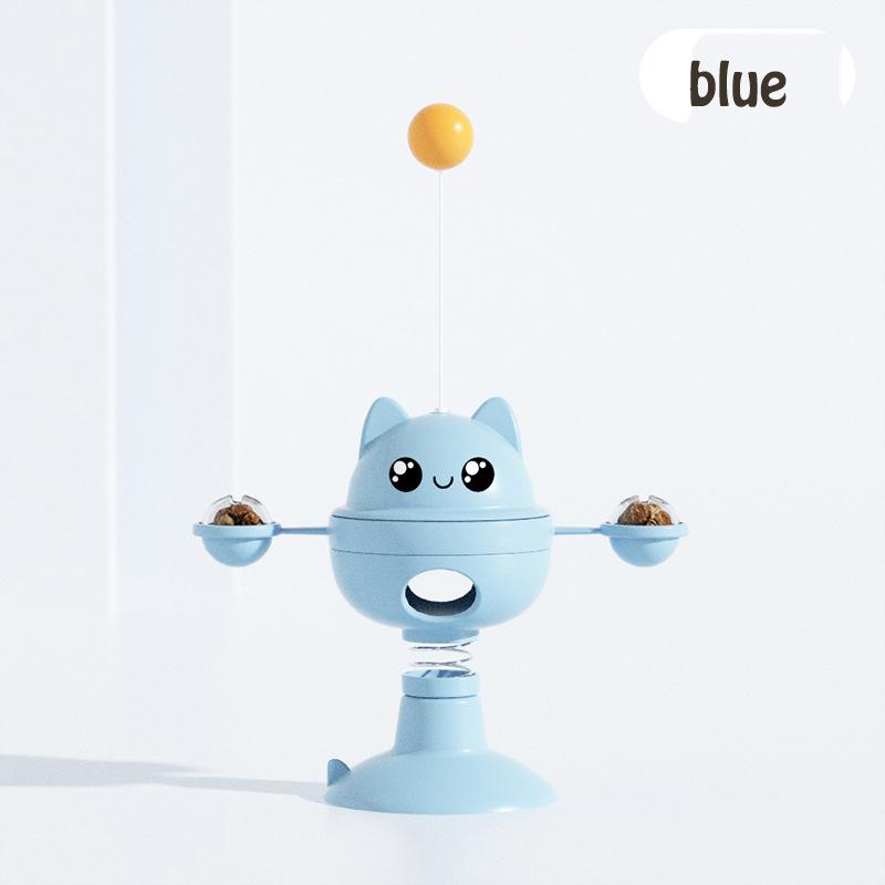 

Cat High and Fun Slow Food развивающая игрушка мячик веселая палочка для кошек поворотный стол пружинный вращающийся текучий мячик для еды товары для животных синий