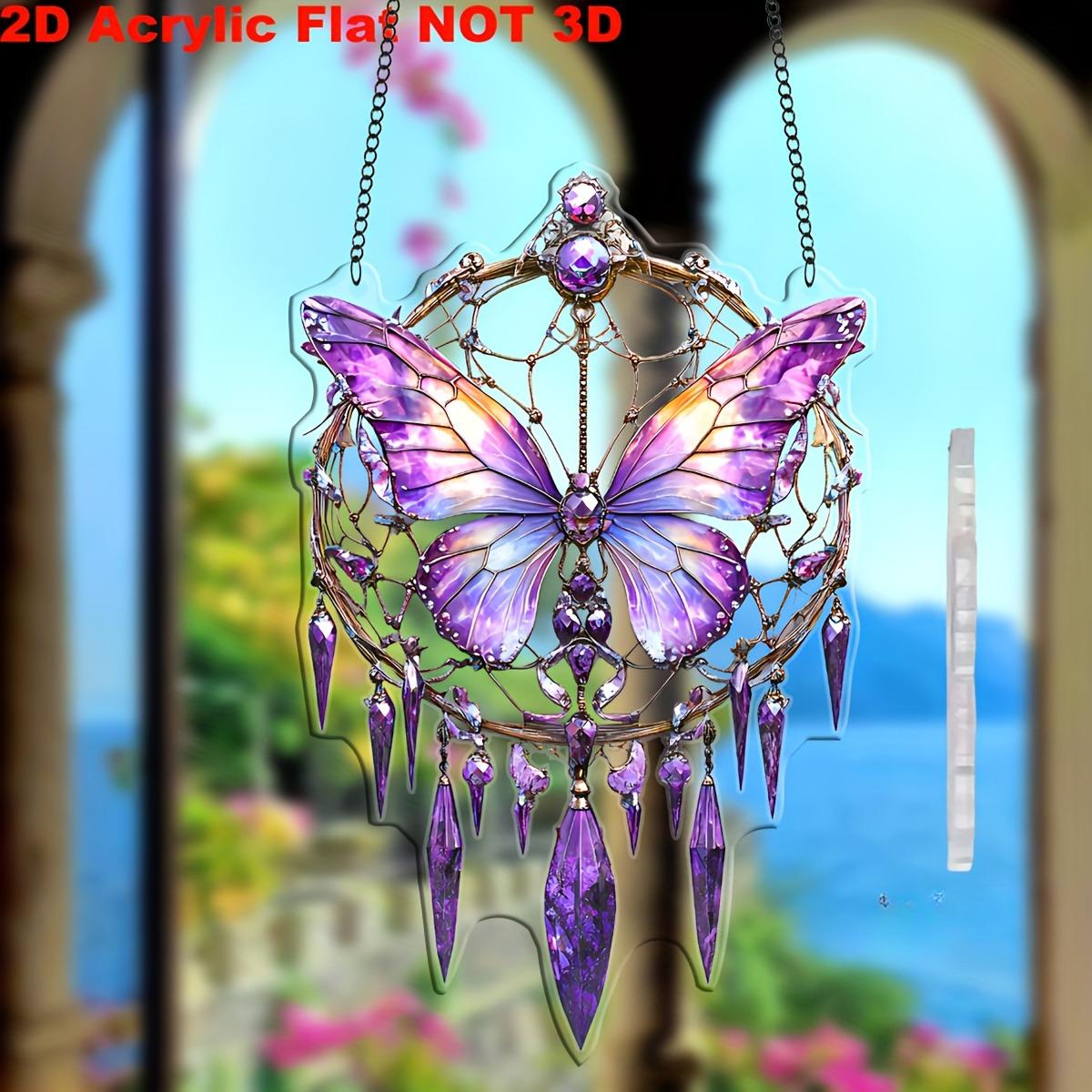 

1PC Bohemian Purple Butterfly Wind Chimes, Printed Decorative Crafts, Suitable for Hanging Indoors