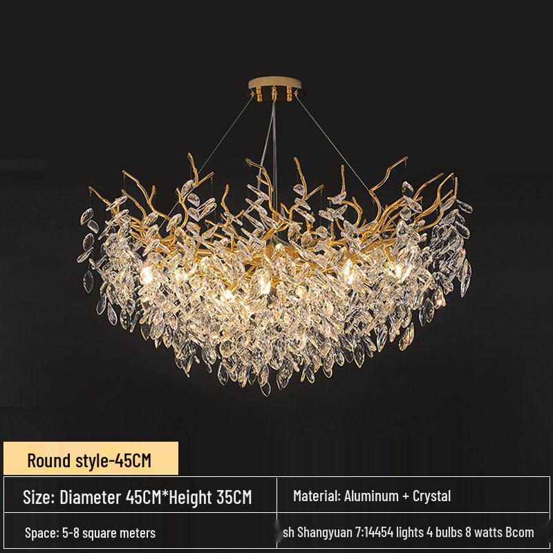 Elegant French Crystal Chandelier: K9 Aluminum Art Lamp for Living, Dining, and Bedroom