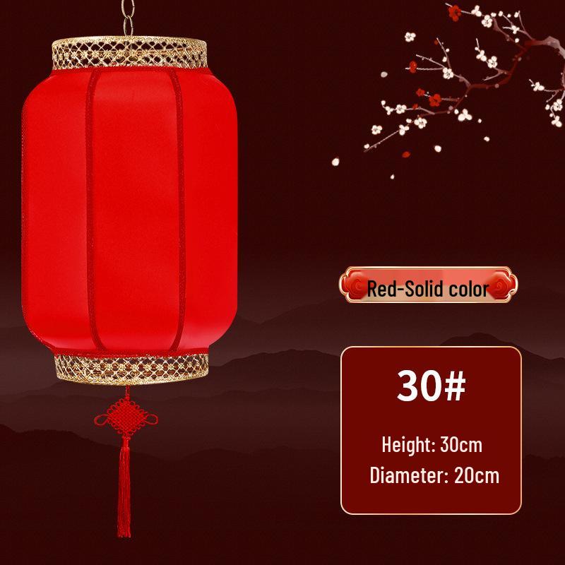 Outdoor Imitation Sheepskin Antique Chinese-Style Waterproof Red Lantern Pendant, Handmade Palace Lantern.