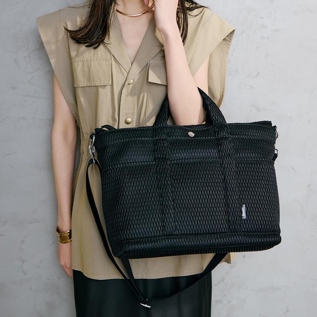 [Breath TOPKAPI] A4-tygkasse i polymesh med axelrem (Svart)