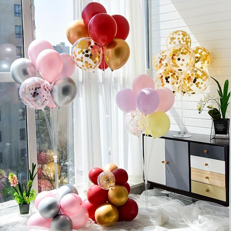 4Set Christmas Table Floating Birthday Balloon Stand Column Balloon Stand With Base Pole For Wedding Birthday Party Decoration