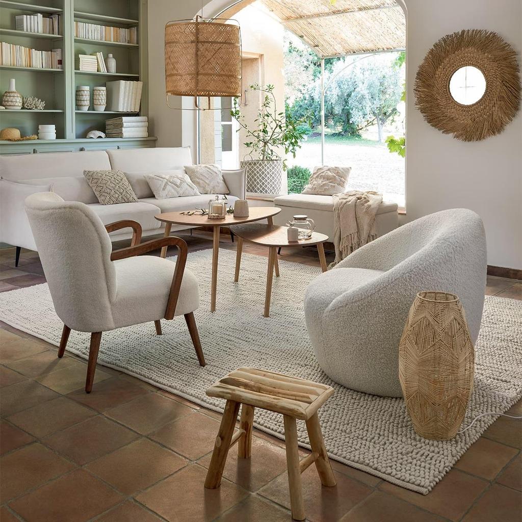 POPLAR WOOD STOOL Woody NATURAL boho style