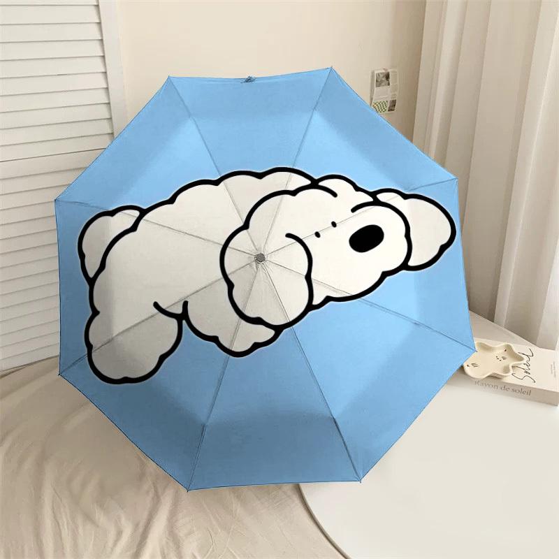 

1PC cloud dog Umbrella-8-Rib Reinforced Portable Folding Travel Suitable for All Seasons Outdoor Daily Use-J315