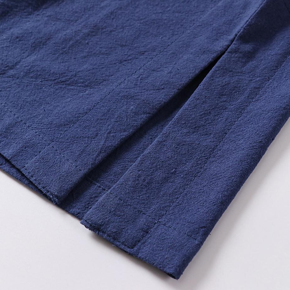 Summer Men Linen T-shirt Fashion Casual Solid Color Male Plus Size 9XL Traditional Style