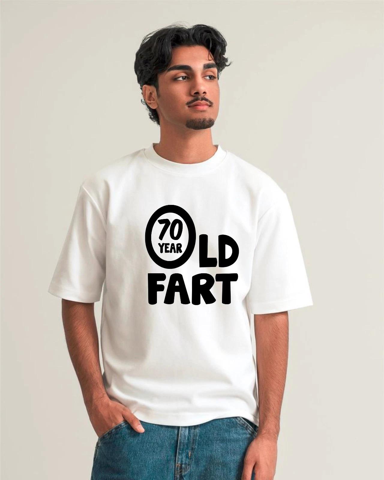 

Personalised Seventy Year Old Fart 70th Birthday Gag Gift Unisex T-Shirt 3XL