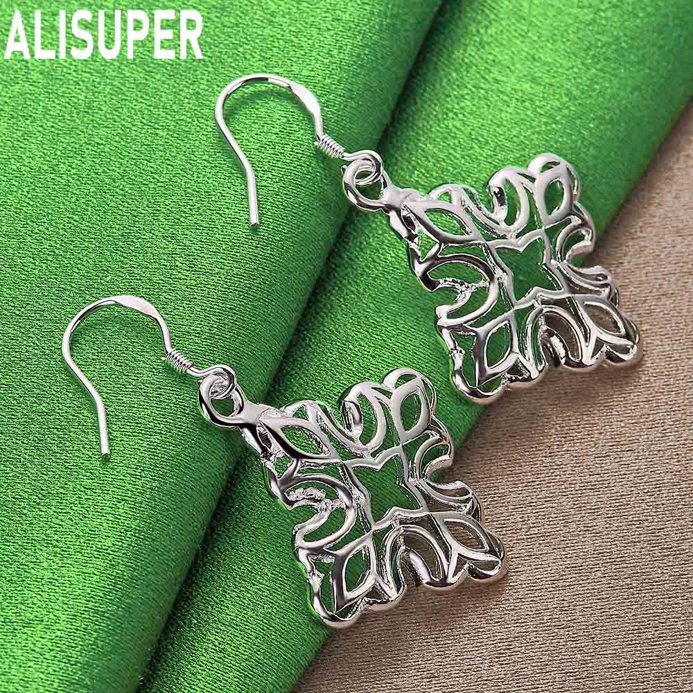 925 Sterling Silver Water Droplet Shaped Pendant Perforated Fashion Charm Wedding Jewelry