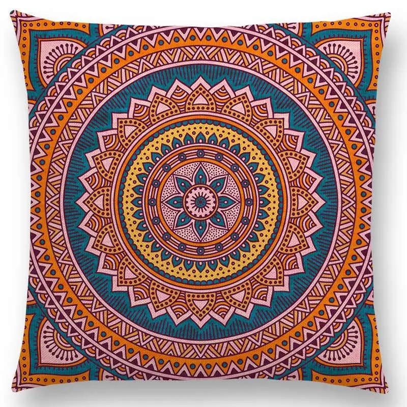 Hippie Mandala Boho Rainbow Floral Pattern Decor Throw Pillow Case Sun Moon Flowers Dream Fantasy Gorgeous Cushion Cover Sofa