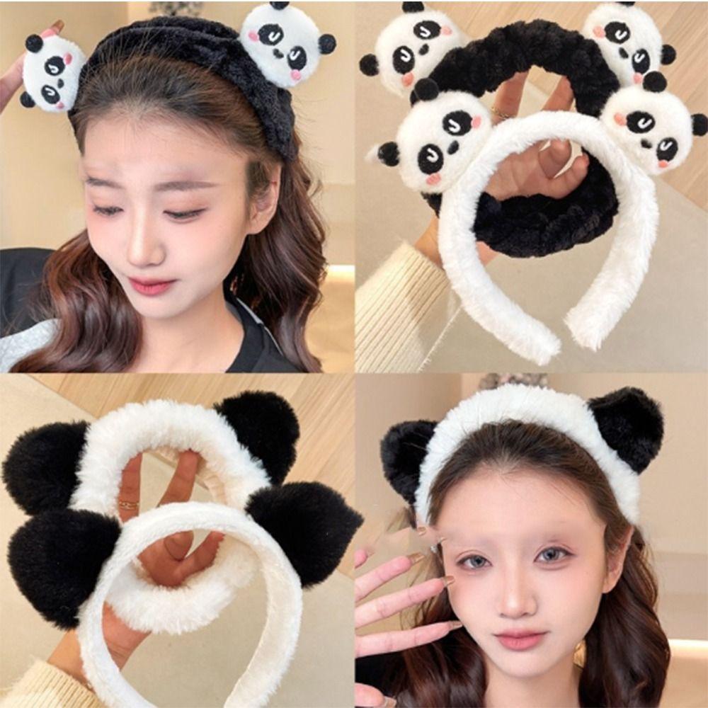 Furry Plush Headband Kawaii Makeup Headwear Exquisite Panda Hair Hoop  Wash Face