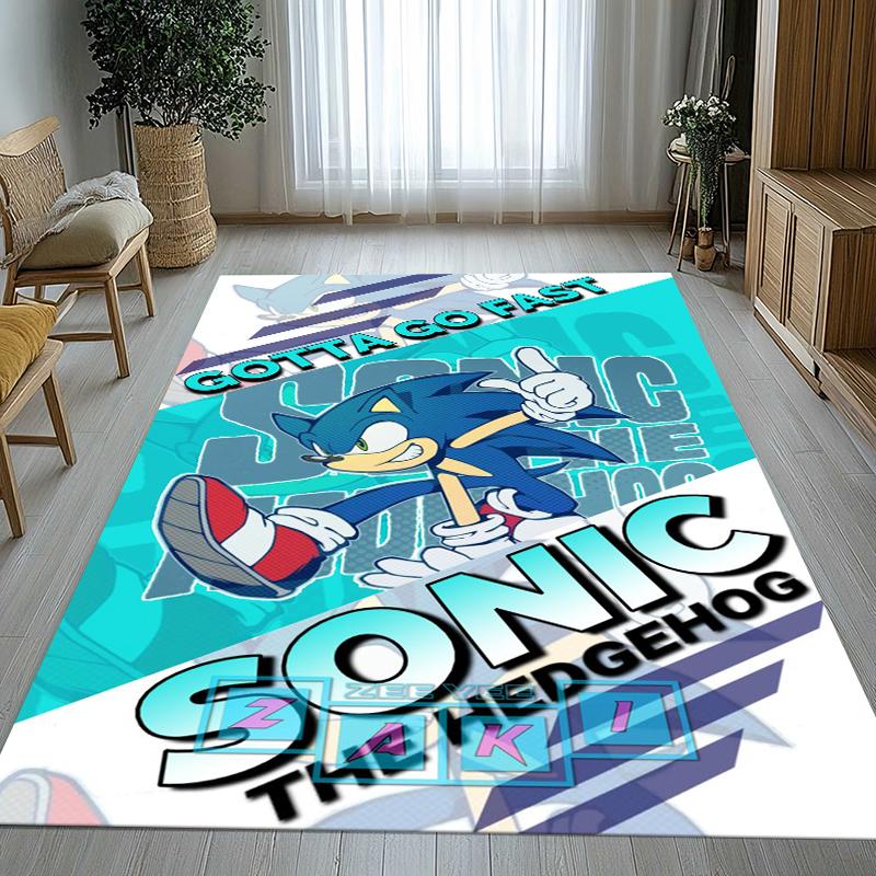 Retro S-Sonic Cartoon Games Living Room Non-Slip Area Rug Soft Carpet for Bedroom Kids Playroom Sofa,Home Decor Doormat Gift