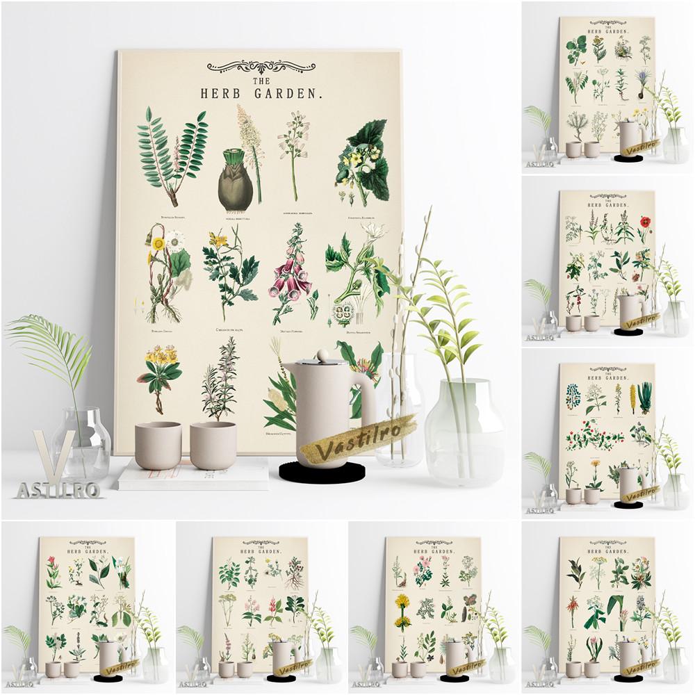 

Ванильный сад, художественный принт, винтажный постер, иллюстрации травяных растений, брошюра, холст, живопись, садовые подарки