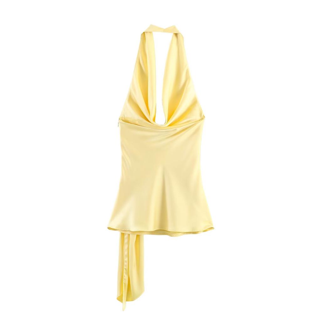 European and American style, new women's clothing, foreign style, classic silk satin texture mini dress 2745533