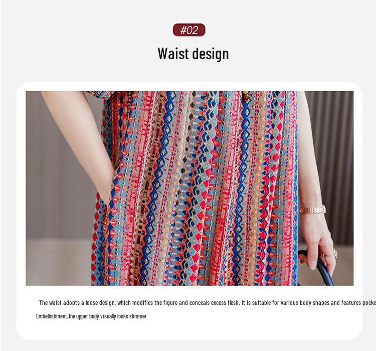Summer Cotton Silk Loose Nightgown for Plus Size Women - Casual Mom Style Home Dress
