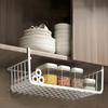 1pc hanging mesh basket iron material large capacity hanging cabinet under wall hanging wardrobe storage basket kitchen tools