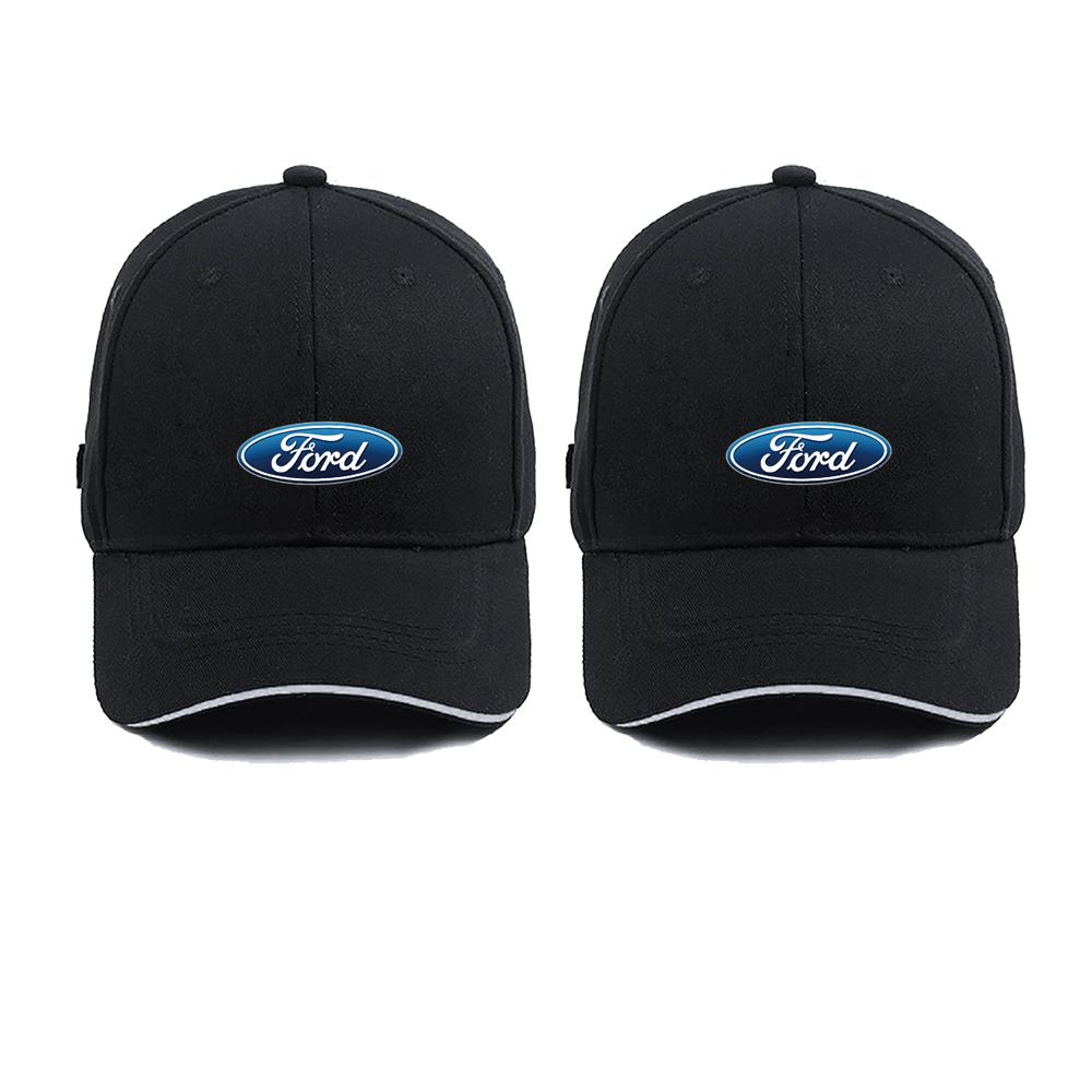 1/2pcs Car Baseball Cap Peaked Cap Adjustable Unisex Hat for Ford Fiesta Focus F150 Mondeo Fusion Ranger Explorer Mustang Escort
