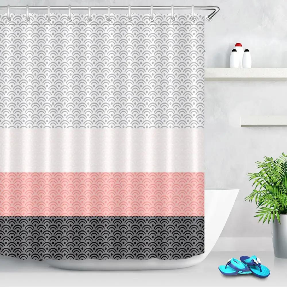 Złota Geometria Romb Nordic Marmurowa Tekstura Zasłony Prysznicowe Zasłona Łazienkowa Wodoodporna Poliestrowa Tkanina do Wystroju Wanny