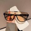 Retro Half Round Glasses - Fashionable Outdoor Half Frame Oversized Sunglasses Lightweight and Portable Sunglasses