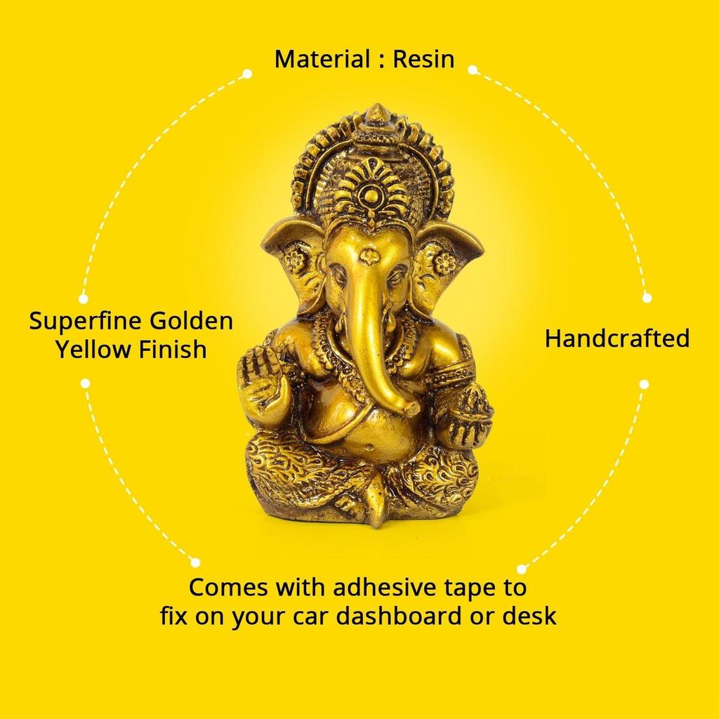 Lord Ganesh Idol for Car Dashboard Home Decor Living Room Pooja Room Office Desk Table Wall Statue Showpiece Decoration Items Gifting