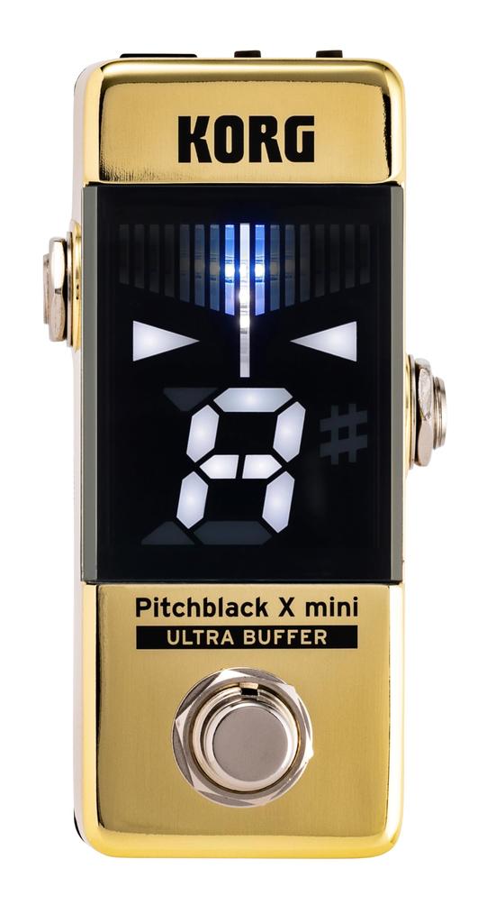 KORG Pitchblack X mini Pedal Tuner for Limited Edition Cent High Ultra Strobe Gold Guitar/Bass, Color, Compact, Space-Saving, ±0.1 Accuracy, Buffer,