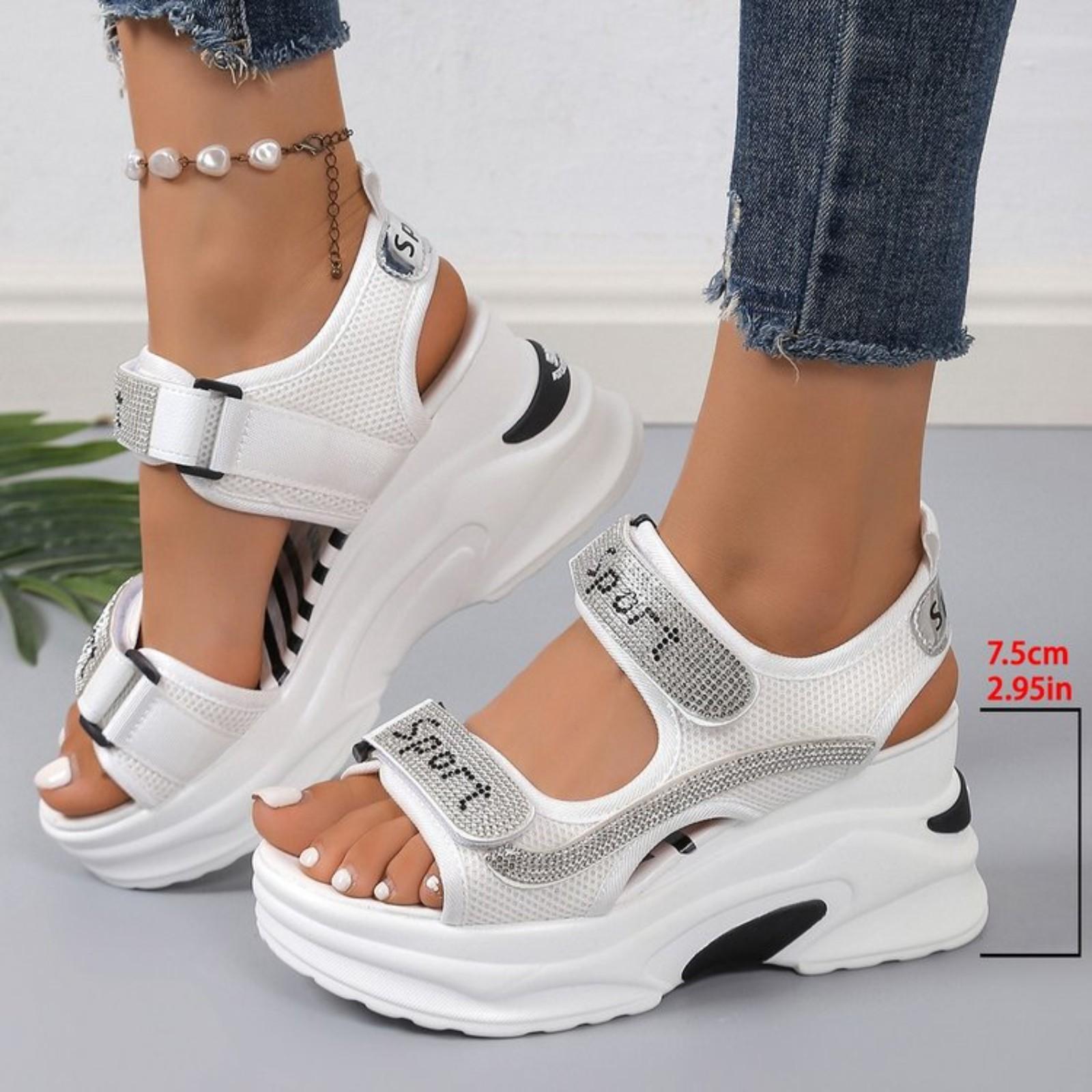 

Women s Hollow Casual Sandals Thick Sole Height Increasing Shoes 41 білий