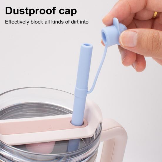 Silikonové víčko na brčko odolné proti prachu, opakovaně použitelné brčka na kelímky