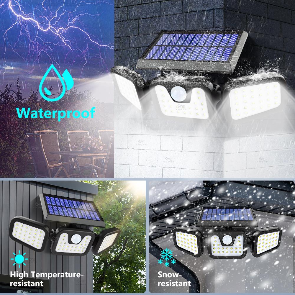 5500W Solar Power Lights Outdoor Motion Sensor Human Induction Adjustable IP65 Waterproof Wall Lamp for Swimming Pool Courtyard