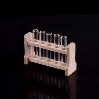 Dollhouse Miniature Wood Test Tube Rack Tubes Laboratory Decoration