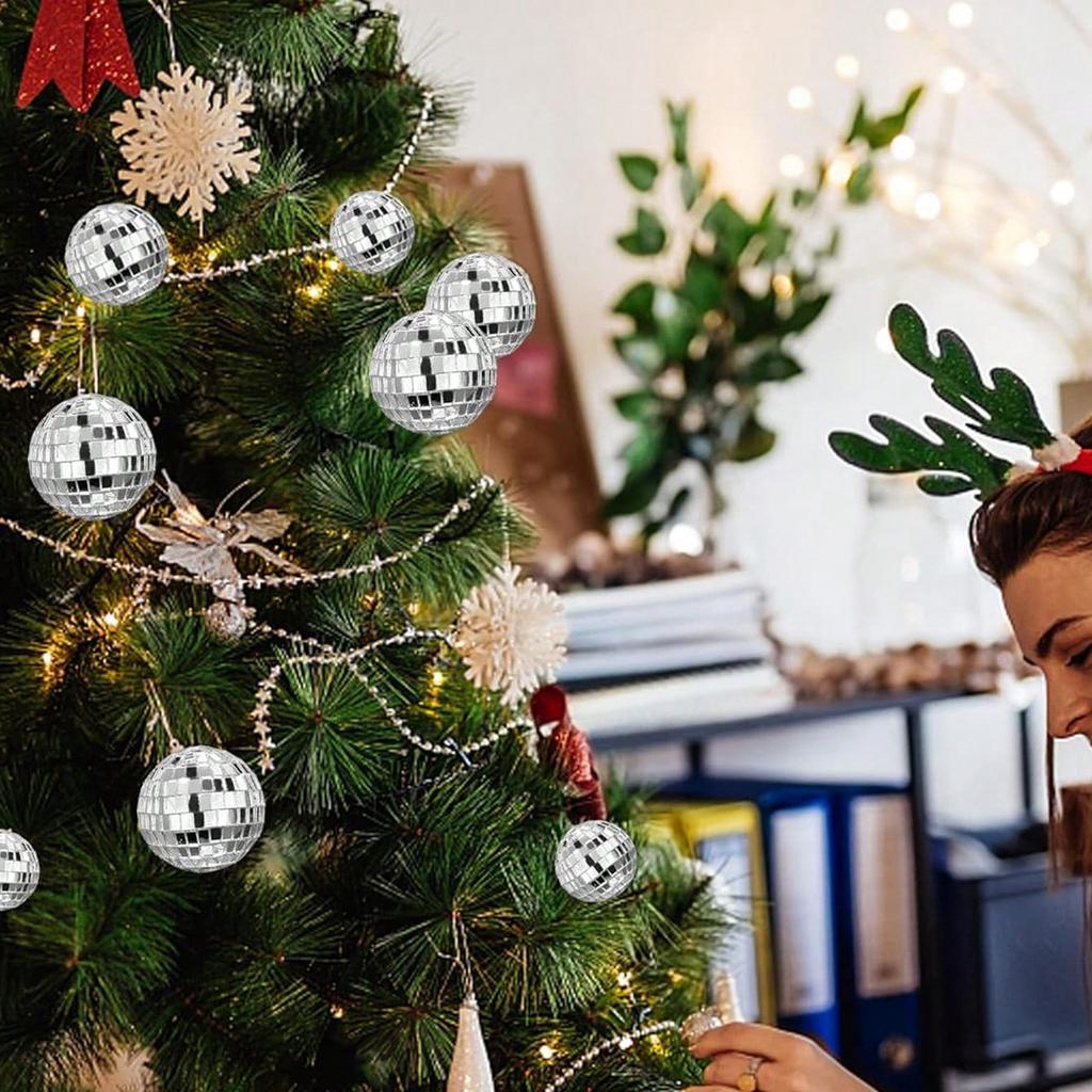 3-15CM Silver Christmas Ball Christmas Decoration Xmas Tree Pendent Ornaments for Home Decor Navidad New Year 2026 Accessories