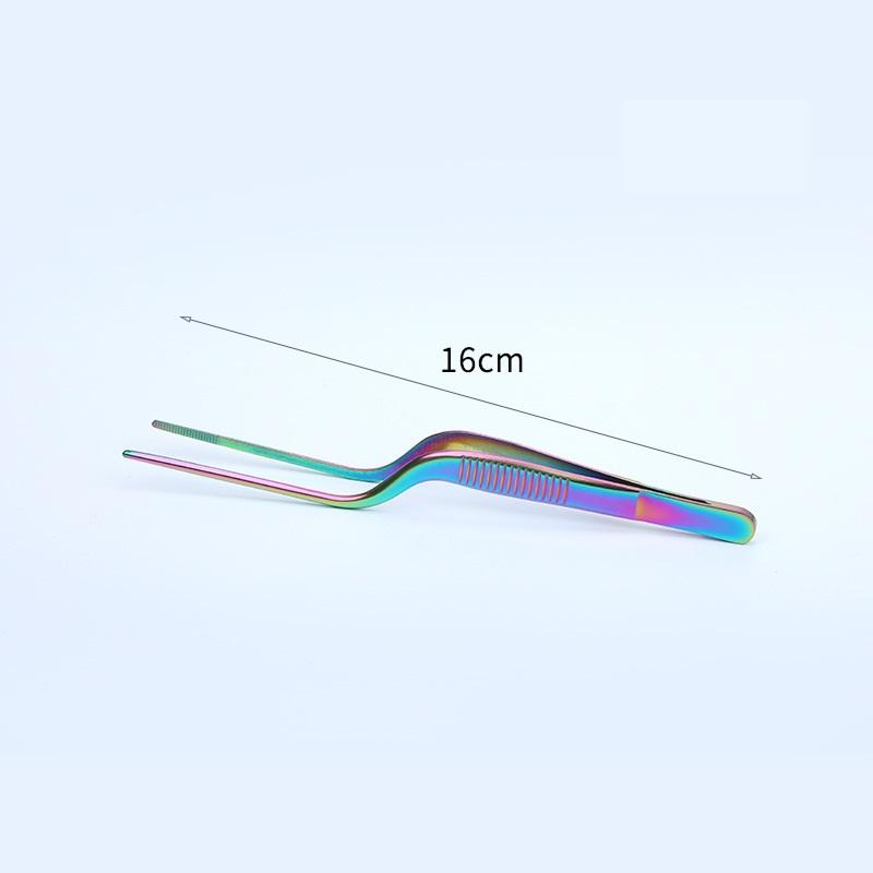 1pcs 14cm Stainless Steel Tweezer Plating Chef Food Tweezer Bbq Clip Barbecue Tongs Serving Presentation Kitchen Tools Cooking